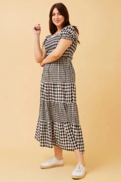 ASHTON GINGHAM TIERED MAXI DRESS -Printedcarpetus 65cbe0880a784c745633e721ea058fb0