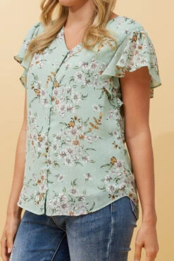 ROMY FLORAL BLOUSE -Printedcarpetus 66d4074e9f9186cbd172b8216d06d8ee