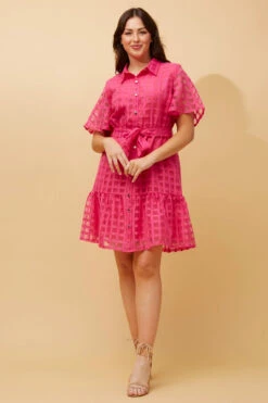 EVERLY GINGHAM SHIRT DRESS -Printedcarpetus 6702b67321a7099645dc57119f8973f9