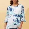 RUMI DOUBLE LAYER FLORAL TUNIC TOP -Printedcarpetus 675e0eb297bc701b495ffbb1c728054b