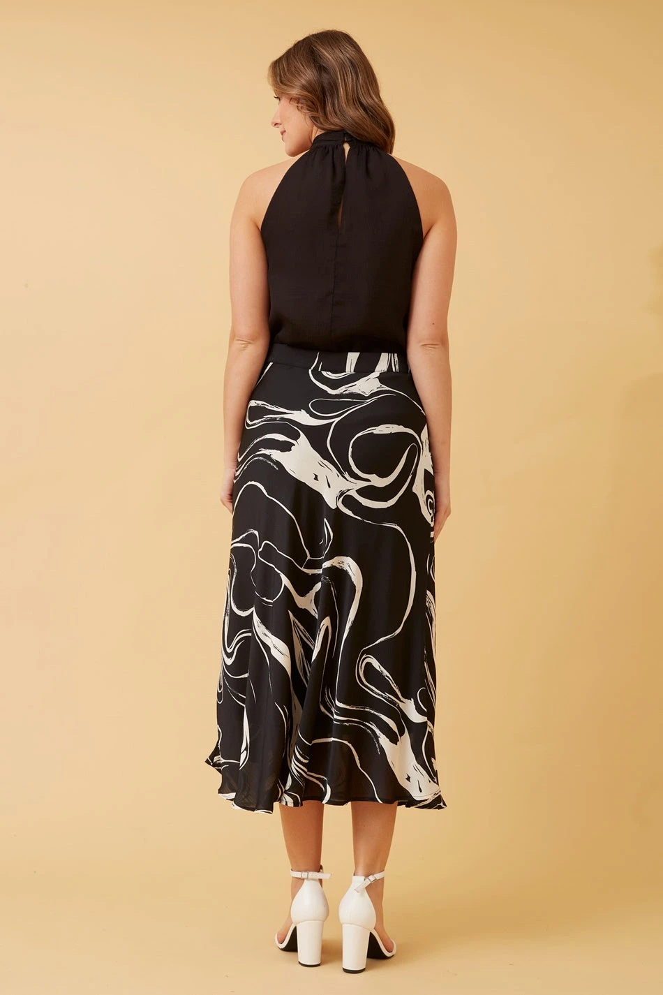 CYRUS ABSTRACT PRINT MIDI SKIRT 8 CYRUS ABSTRACT PRINT MIDI SKIRT - Image 6