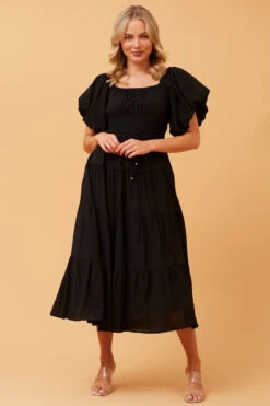 ODELIA TIERED MIDI DRESS -Printedcarpetus 67f63f9c5fbc0573fb226668af40d3c0