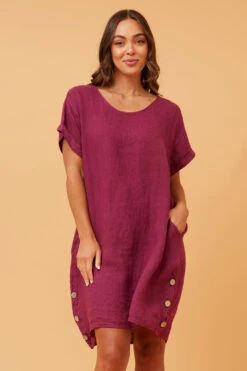 DONATELLA LINEN SHORT DRESS -Printedcarpetus 69c2b41a9ab7541a24c2489d8a1a8398