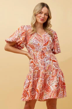 TAMIA PAISLEY BOHO SHORT DRESS -Printedcarpetus 6a36a3113485a62c11a09d8ddc536f6f