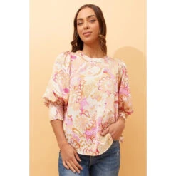 ELEGANT FLORAL SATIN BLOUSE -Printedcarpetus 6a4d42fed02eb80f895147f89afaeb4d