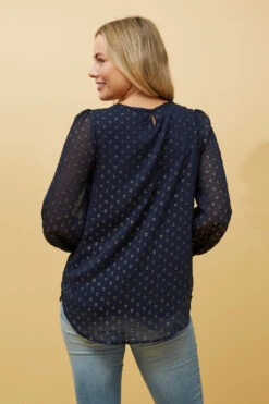 PHYLLIS GOLD FOIL POLKA DOT TOP -Printedcarpetus 6a8d144e6a1b840b86db6249e1ce4813