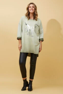 SORIANA FOIL PRINT TUNIC TOP