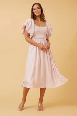 ANOK PUFF SLEEVE MIDI DRESS -Printedcarpetus 6add5e1c0f472ee28ba9681f13cca49e