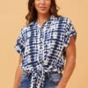 CASEY FRONT KNOT SHIRT -Printedcarpetus 6b1a1200a9bc245b72355c7f792c3120