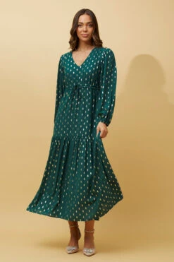 CRYSTELLE TEARDROP FOIL PRINT MAXI DRESS -Printedcarpetus 6b1f96cf93723fc0a52a2f5b6d63ceec