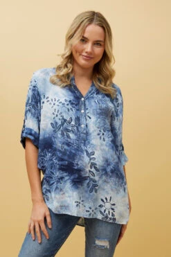 ROSETTA FLORAL SEQUIN TIE DYE DETAIL TOP -Printedcarpetus 6bab38d0aa022d8e1e02450298d28662