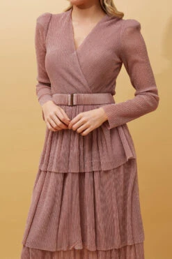 ANTONIA PLEATED TIERED MAXI DRESS -Printedcarpetus 6c9fe48b8d4c7a9852f76de07656a95c