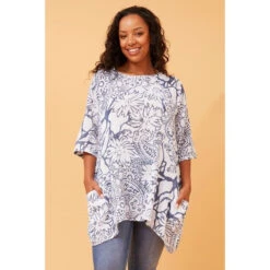 CIA PAISLEY BOHO TUNIC TOP -Printedcarpetus 6e01b6ff26f237bf553fe80b467093b4