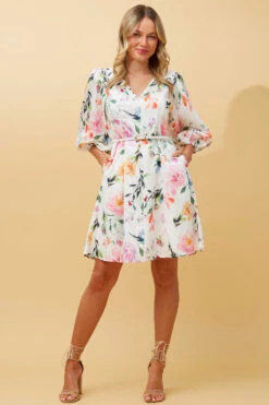 MADDIE FLORAL SHORT DRESS -Printedcarpetus 6e3a6377806e59487d77fed6c4241005