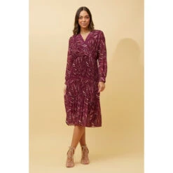 ZANETTA ABSTRACT PRINT TIERED PLEATED MIDI DRESS -Printedcarpetus 6ef38ff79d77227054618d24e5956a07