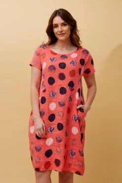 MESSINA POLKA DOT LINEN DRESS -Printedcarpetus 6f1f10498fddee690742123d46110b54