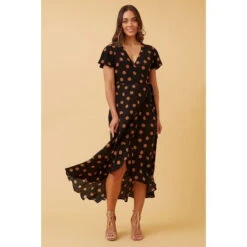 RAMISA POLKA DOT WRAP DRESS -Printedcarpetus 6f49f53fd9b5134af803eec509d61141