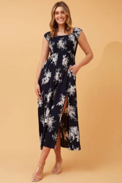 ROBIN FLORAL BARDOT MAXI DRESS -Printedcarpetus 70ba4c46632cef788c1aec791eacac88