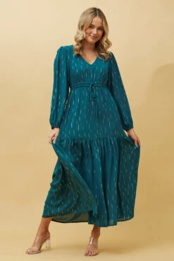 CRYSTELLE GOLD FOIL PRINT MAXI DRESS -Printedcarpetus 70ea48fd763fe1b0b28d64ebc06a3e26