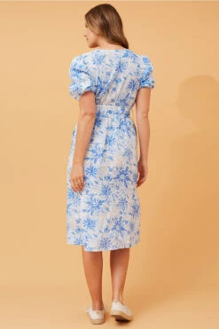 GALEN FLORAL BELTED MIDI DRESS -Printedcarpetus 70efb8a45716f27d298ef305c0a875aa