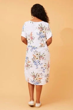 ANTONELLA FLORAL LINEN MIDI DRESS -Printedcarpetus 71245291939a73d62f9f62684e1bc838