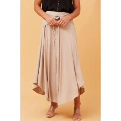 ESTRELLA LINEN MIDI SKIRT -Printedcarpetus 72593b552c1a3774ccfacce177dcb96f