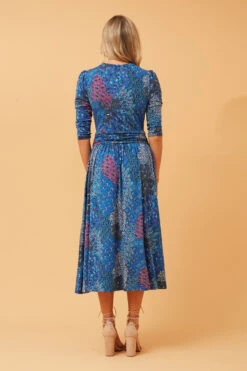 Stella GRACE PEACOCK PRINT MIDI DRESS -Printedcarpetus 72d12eac10a41d5f1107c7f834d2dfe6