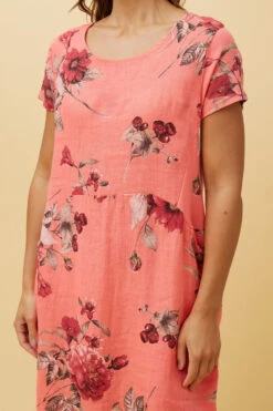 MESSINA FLORAL LINEN SHORT DRESS -Printedcarpetus 7396a03e42dc27f253ea17498c327df2