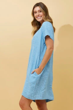 PRIANNA STRIPE LINEN SHORT DRESS -Printedcarpetus 73b3e0ed288e02e2842dbc10857a2277