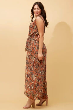 ROSE LEAF PRINT JUMPSUIT -Printedcarpetus 73b70f2f1bc90f9b4547d0f1a506c2d2