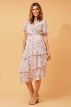 WINDSOR FLORAL RUFFLE LAYERED DRESS -Printedcarpetus 748905d54fa59b74729f96f1d5d20e7f