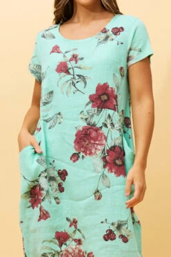 MESSINA FLORAL LINEN SHORT DRESS -Printedcarpetus 749afdf99dd806d0de0416a19380bab4