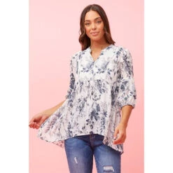 BRANDI FLORAL PRINT TOP -Printedcarpetus 74e8214f8508a3a3dfda65401f4a4b7a
