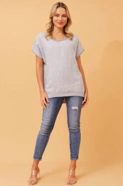 NERIDA LUREX LINEN TOP -Printedcarpetus 7717e756f5e38a5876795dbec782987c