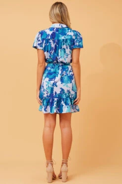 OLIVE FLORAL SHORT DRESS -Printedcarpetus 7777f899a4e90191f4666839a657b09f