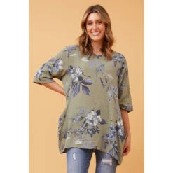CIA FLORAL TUNIC TOP -Printedcarpetus 77c2a376ca94f95686c15273f993c1df