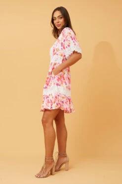 LAYLA LACE TRIM FLORAL DRESS -Printedcarpetus 77d0f5317c74b2143b1d4db5eb021952