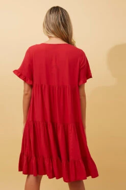 KELLY TIERED LINEN SHORT DRESS -Printedcarpetus 785d2a2df14d2740cbdd2a8d46303b12