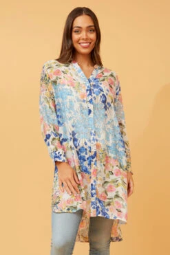 JANSON FLORAL HI LOW TUNIC -Printedcarpetus 79bbc9241374b30ffea524e259157adf
