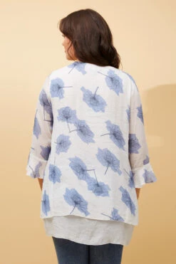RUMI DOUBLE LAYER LEAF PRINT TUNIC TOP -Printedcarpetus 7b010099f7fac22e3813f13c34256a34