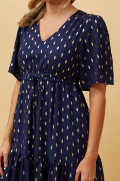 DIAMOND TEARDROP FOIL PRINT SHORT DRESS -Printedcarpetus 7b1a9c16dd71ce2826f5aa2665e91d9f