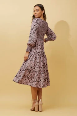 SHERRY ANIMAL PRINT TIERED MIDI DRESS -Printedcarpetus 7bb20d8cce643f3e11e4867e0965b933