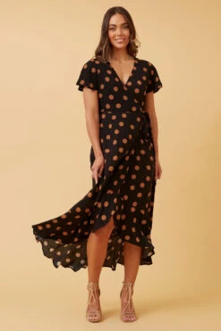 RAMISA POLKA DOT WRAP DRESS -Printedcarpetus 7c007c9a58ca465fad1353dda53e6d9a