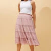 LUCIENE LACE TIERED MIDI SKIRT -Printedcarpetus 7c6c6241f132d89879648f740dd52f7e