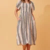 PRIYANKA ABSTRACT BOHO MIDI DRESS -Printedcarpetus 7c9c5b37fe84a2f71126f2ae983d0965