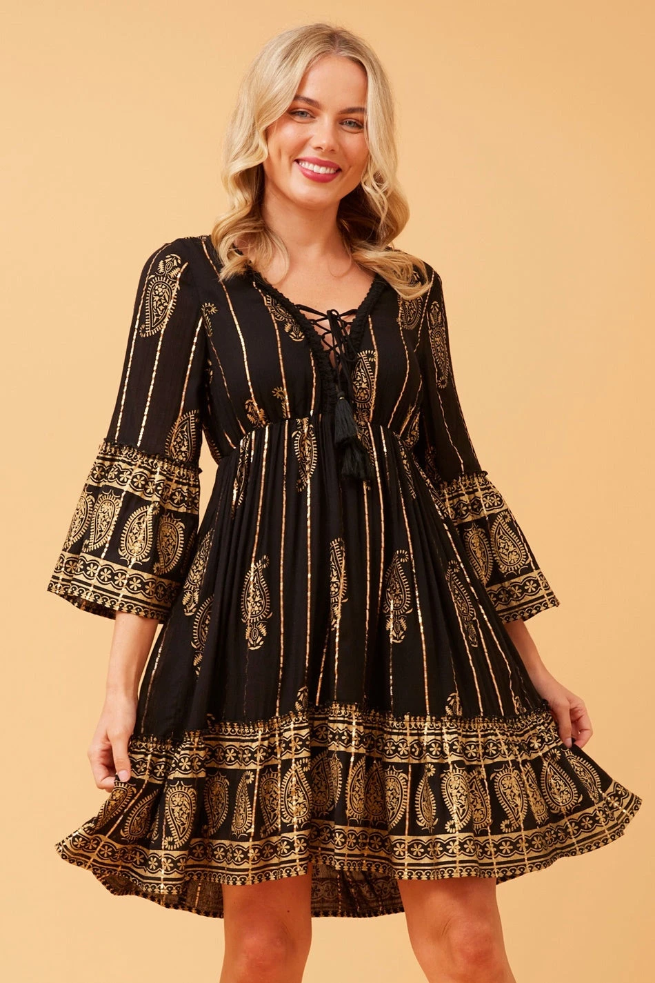 GEETA PAISLEY BOHO SHORT DRESS 5 GEETA PAISLEY BOHO SHORT DRESS - Image 3