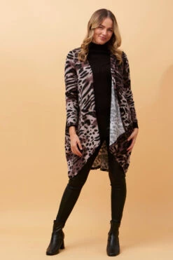 AIDEN ANIMAL PRINT WATERFALL CARDIGAN -Printedcarpetus 7cf147efc0c456ee4a2ed0bec6830a9a