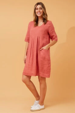 PISA SOLID LINEN DRESS -Printedcarpetus 7d9781083f7b319d97824f2c4e99e057