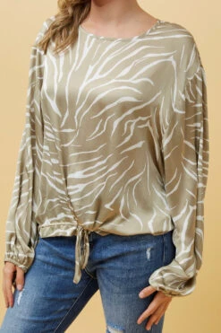 ROSALEE ZEBRA PRINT SATIN TOP -Printedcarpetus 7da50d5882d16918ad8019b8ec35f063