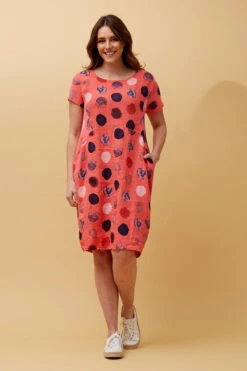 MESSINA POLKA DOT LINEN DRESS -Printedcarpetus 7dba25168bd60a1a0ff98f83bc646453